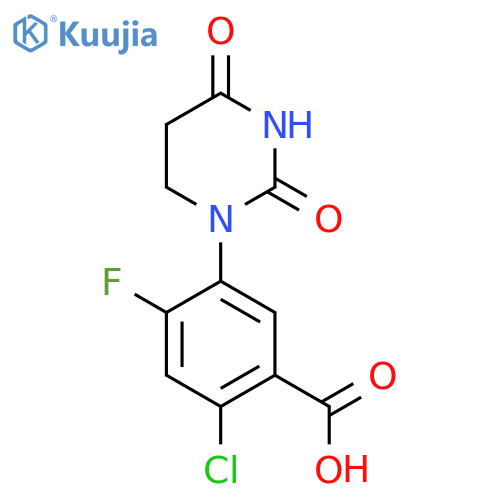 2-Chloro-5-(2,4-dioxo-1,3-diazinan-1-yl)-4-fluorobenzoic acid structure
