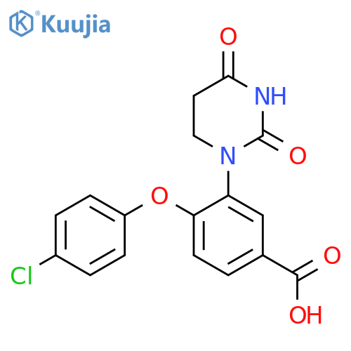 4-(4-Chlorophenoxy)-3-(2,4-dioxo-1,3-diazinan-1-yl)benzoic acid structure