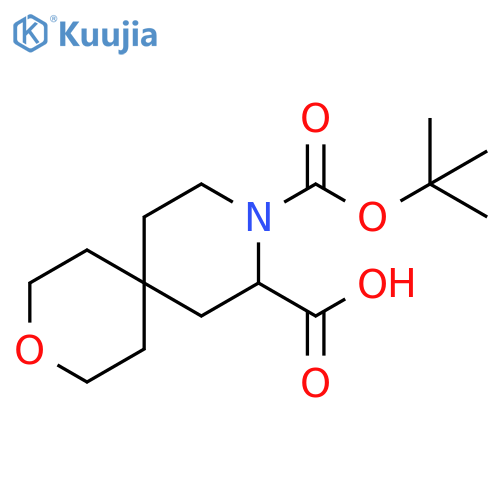 9-(tert-butoxy)carbonyl-3-oxa-9-azaspiro5.5undecane-8-carboxylic acid structure