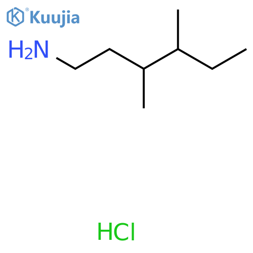 3,4-Dimethylhexan-1-amine hydrochloride structure