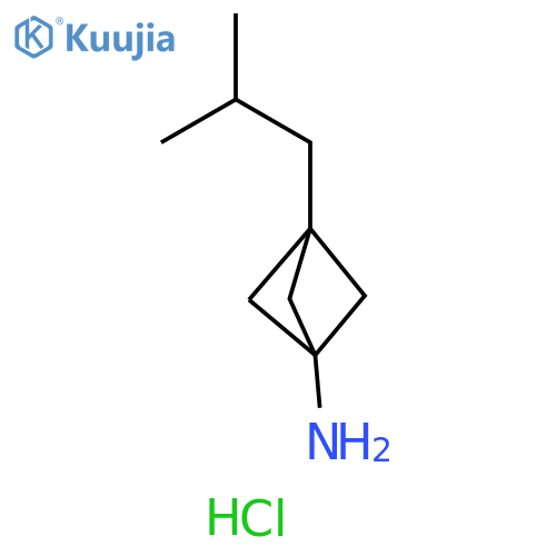 Bicyclo[1.1.1]pentan-1-amine, 3-(2-methylpropyl)-, hydrochloride (1:1) structure