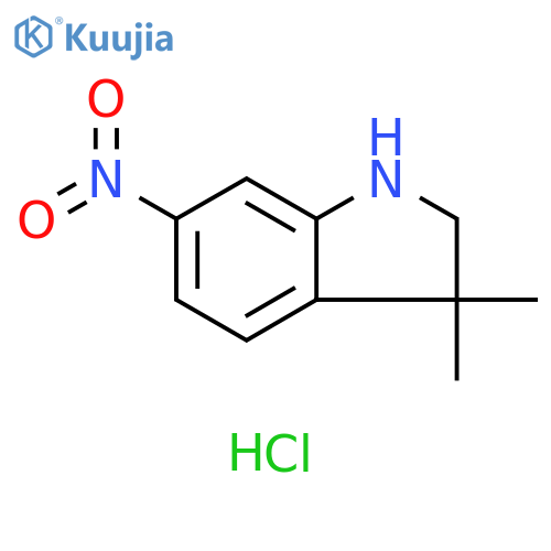 3,3-dimethyl-6-nitro-2,3-dihydro-1H-indole hydrochloride structure