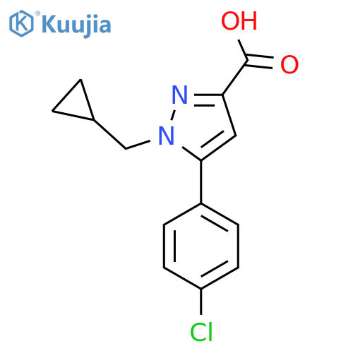 5-(4-chlorophenyl)-1-(cyclopropylmethyl)-1H-pyrazole-3-carboxylic acid structure