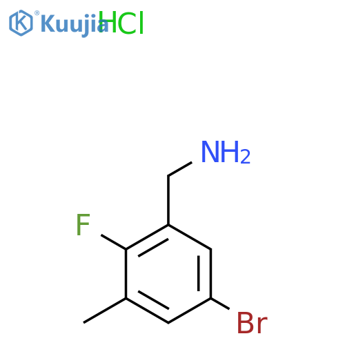 (5-bromo-2-fluoro-3-methylphenyl)methanamine hydrochloride structure