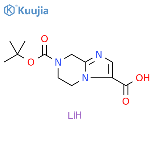 lithium(1+) 7-[(tert-butoxy)carbonyl]-5H,6H,7H,8H-imidazo[1,2-a]pyrazine-3-carboxylate structure