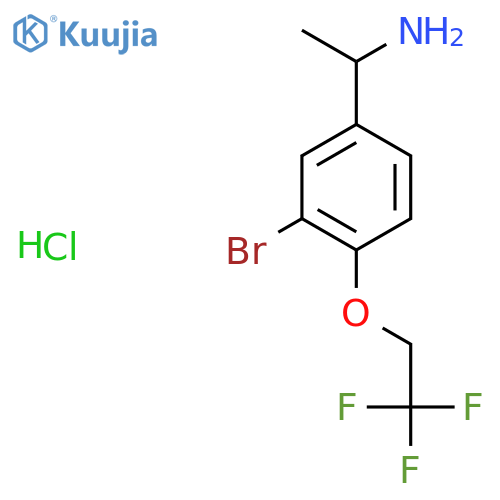 1-3-bromo-4-(2,2,2-trifluoroethoxy)phenylethan-1-amine hydrochloride structure