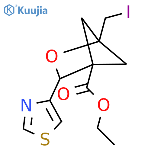 ethyl 1-(iodomethyl)-3-(1,3-thiazol-4-yl)-2-oxabicyclo2.1.1hexane-4-carboxylate structure
