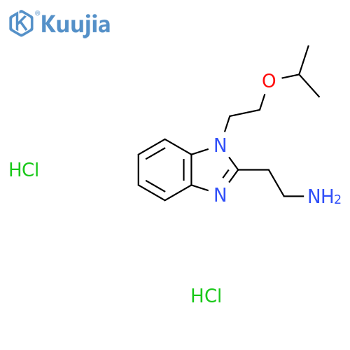2-{1-2-(propan-2-yloxy)ethyl-1H-1,3-benzodiazol-2-yl}ethan-1-amine dihydrochloride structure
