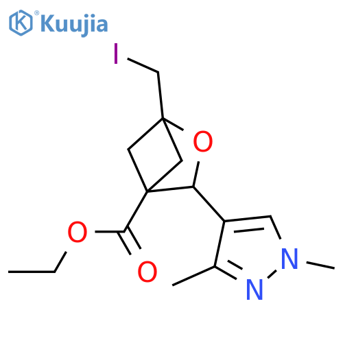 ethyl 3-(1,3-dimethyl-1H-pyrazol-4-yl)-1-(iodomethyl)-2-oxabicyclo2.1.1hexane-4-carboxylate structure
