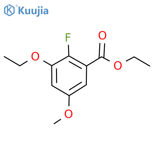 Benzoic acid, 3-ethoxy-2-fluoro-5-methoxy-, ethyl ester structure