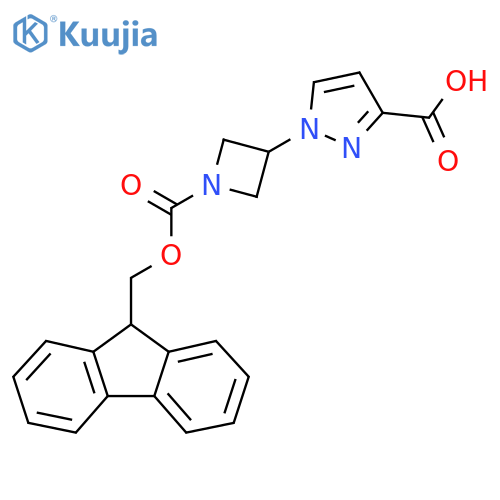 1-(1-{(9H-fluoren-9-yl)methoxycarbonyl}azetidin-3-yl)-1H-pyrazole-3-carboxylic acid structure