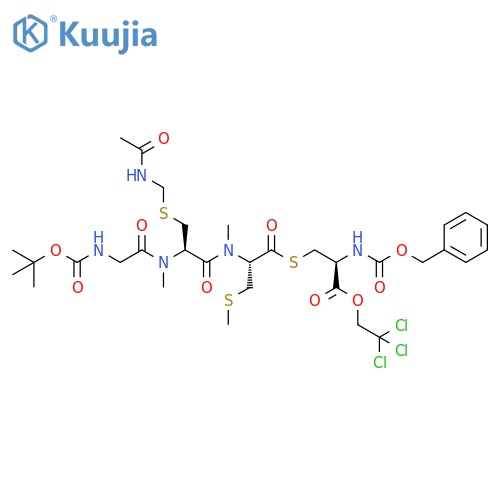 D-Cysteine, S-[N-[(1,1-dimethylethoxy)carbonyl]glycyl-S-[(acetylamino)methyl]-N-methyl-L-cysteinyl-N,S-dimethyl-L-cysteinyl]-N-[(phenylmethoxy)carbonyl]-, 2,2,2-trichloroethyl ester (9CI) structure
