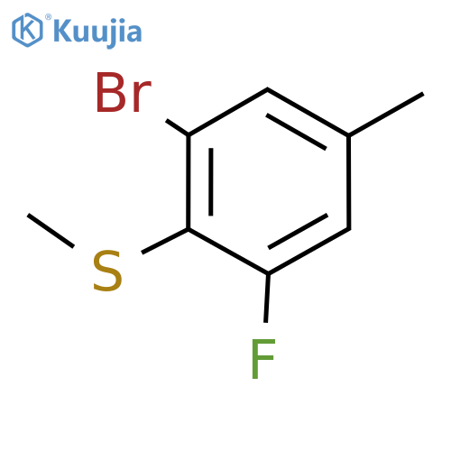 (2-Bromo-6-fluoro-4-methylphenyl)(methyl)sulfane structure