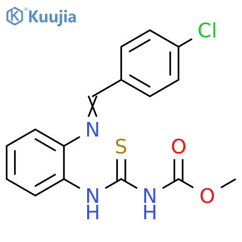 Carbamic acid, [[[2-[[(4-chlorophenyl)methylene]amino]phenyl]amino]thioxomethyl]-, methyl ester (9CI) structure