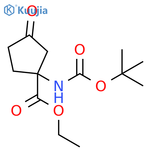 ethyl 1-(tert-butoxycarbonylamino)-3-oxo-cyclopentanecarboxylate structure