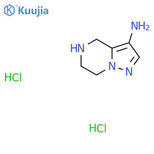 4,5,6,7-Tetrahydropyrazolo[1,5-a]pyrazin-3-amine;dihydrochloride structure