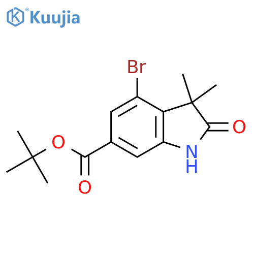 Tert-butyl 4-bromo-3,3-dimethyl-2-oxo-indoline-6-carboxylate structure