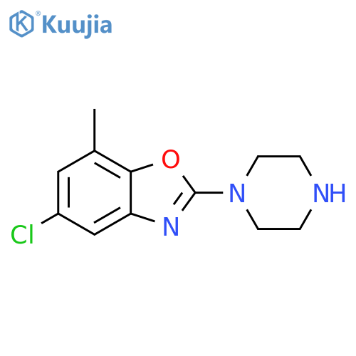 Benzoxazole, 5-chloro-7-methyl-2-(1-piperazinyl)- structure