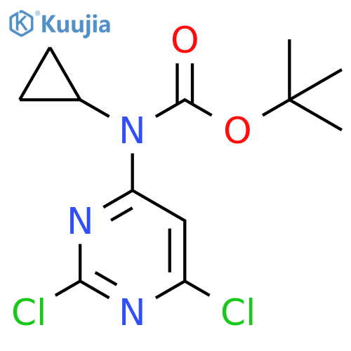 tert-butyl N-cyclopropyl-N-(2,6-dichloropyrimidin-4-yl)carbamate structure
