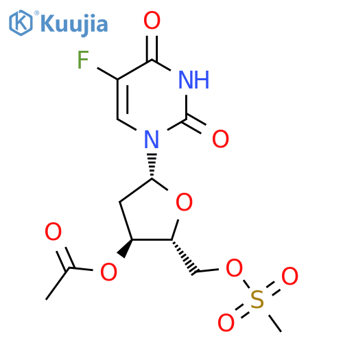 [(2R,3S,5R)-5-(5-Fluoro-2,4-dioxopyrimidin-1-yl)-2-(methylsulfonyloxymethyl)oxolan-3-yl] acetate structure