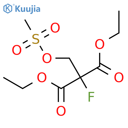 Propanedioic acid,2-fluoro-2-[[(methylsulfonyl)oxy]methyl]-, 1,3-diethyl ester structure