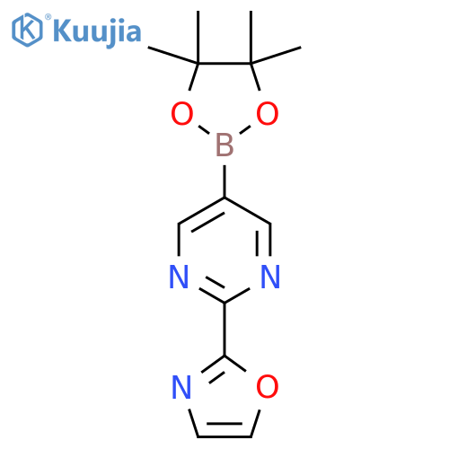 2-(1,3-Oxazol-2-yl)-5-(tetramethyl-1,3,2-dioxaborolan-2-yl)pyrimidine structure