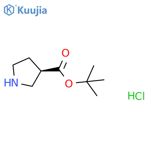 3-Pyrrolidinecarboxylic acid, 1,1-dimethylethyl ester, hydrochloride (1:1), (3R)- structure