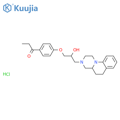 1-Propanone,1-[4-[3-(1,2,4,4a,5,6-hexahydro-3H-pyrazino[1,2-a]quinolin-3-yl)-2-hydroxypropoxy]phenyl]-,hydrochloride (1:1) structure