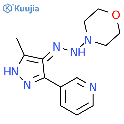Morpholine,4-[2-[3-methyl-5-(3-pyridinyl)-1H-pyrazol-4-yl]diazenyl]- structure
