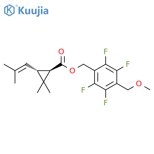 Cyclopropanecarboxylic acid, 2,2-dimethyl-3-(2-methyl-1-propen-1-yl)-, [2,3,5,6-tetrafluoro-4-(methoxymethyl)phenyl]methyl ester, (1R,3R)- structure