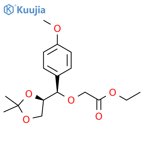 Ethyl 2-[(R)-[(4R)-2,2-dimethyl-1,3-dioxolan-4-yl](4-methoxyphenyl)methoxy]acetate structure