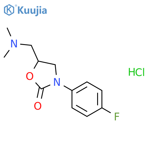 2-Oxazolidinone,5-[(dimethylamino)methyl]-3-(4-fluorophenyl)-, hydrochloride (1:1) structure