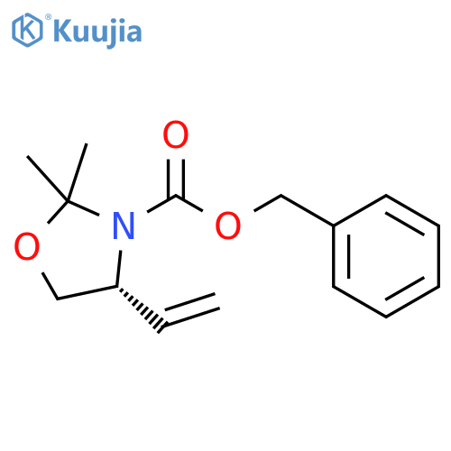 3-Oxazolidinecarboxylic acid, 4-ethenyl-2,2-dimethyl-, phenylmethyl ester, (4R)- structure