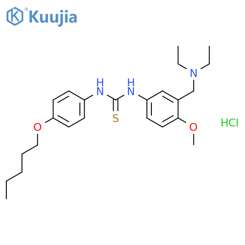 Thiourea,N-[3-[(diethylamino)methyl]-4-methoxyphenyl]-N'-[4-(pentyloxy)phenyl]-,hydrochloride (1:1) structure