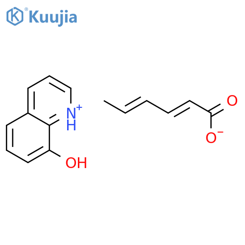 8-hydroxyquinolinium (E,E)-hexa-2,4-dienoate structure
