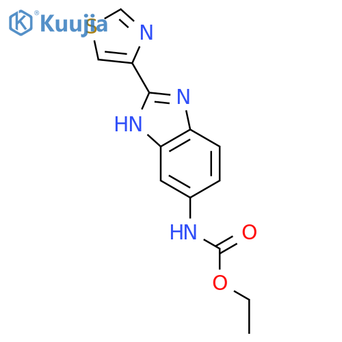 5-Benzimidazolecarbamicacid, 2-(4-thiazolyl)-, ethyl ester (8CI) structure
