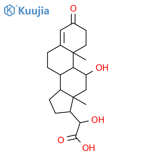 11β,20β-Dihydroxy-3-oxopregn-4-en-21-oic acid structure