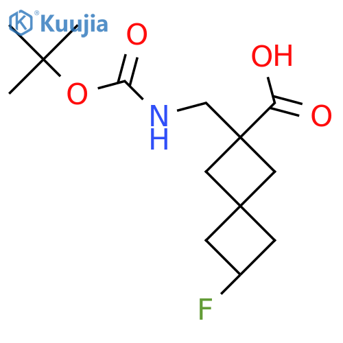 2-({(tert-butoxy)carbonylamino}methyl)-6-fluorospiro3.3heptane-2-carboxylic acid structure