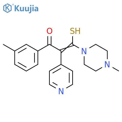 2-Propen-1-one,3-mercapto-1-(3-methylphenyl)-3-(4-methyl-1-piperazinyl)-2-(4-pyridinyl)- structure
