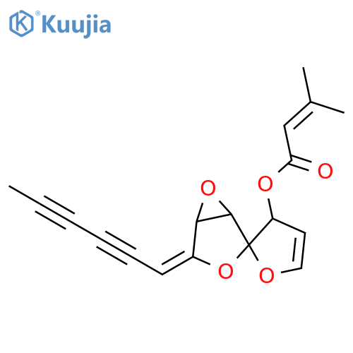 8,9-epoxy-7-hexa-2,4-diynylidene-4-(3-methyl-but-2-enoyloxy)-1,6-dioxa-spiro[4.4]non-2-ene structure