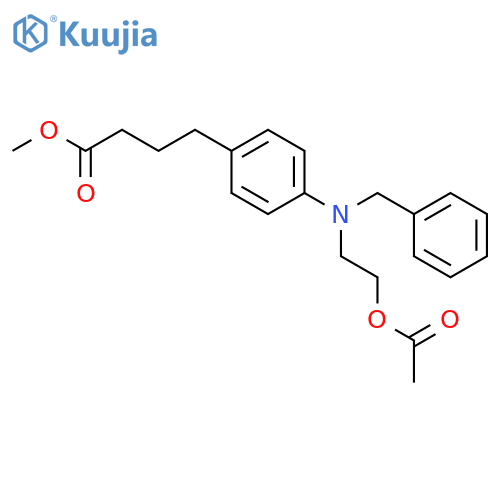 Benzenebutanoic acid,4-[[2-(acetyloxy)ethyl](phenylmethyl)amino]-, methyl ester structure