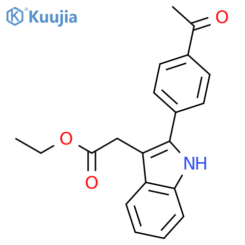 1H-Indole-3-acetic acid, 2-(4-acetylphenyl)-, ethyl ester structure