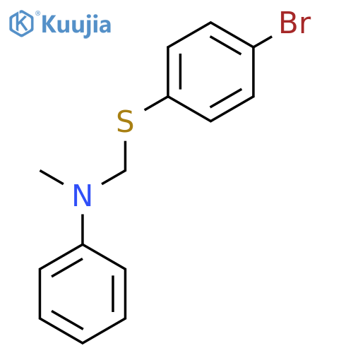 Benzenamine, N-[[(4-bromophenyl)thio]methyl]-N-methyl- structure