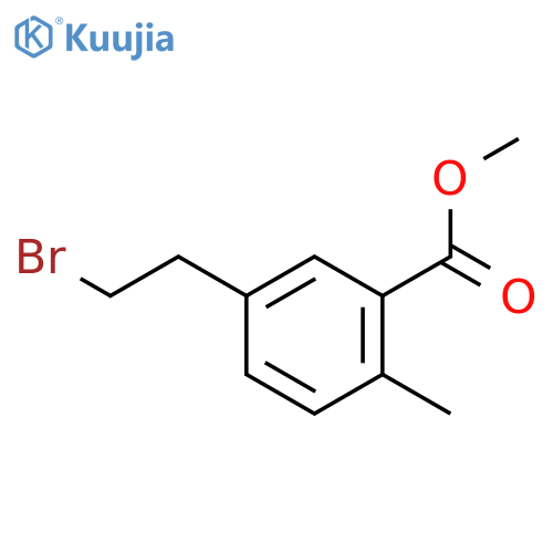 BENZOIC ACID, 5-(2-BROMOETHYL)-2-METHYL-, METHYL ESTER structure