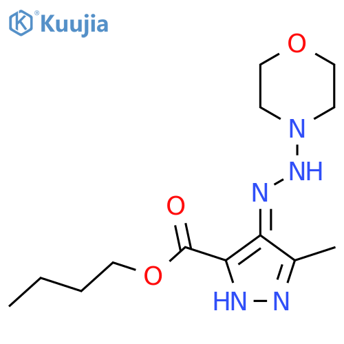 1H-Pyrazole-3-carboxylicacid, 5-methyl-4-[2-(4-morpholinyl)diazenyl]-, butyl ester structure