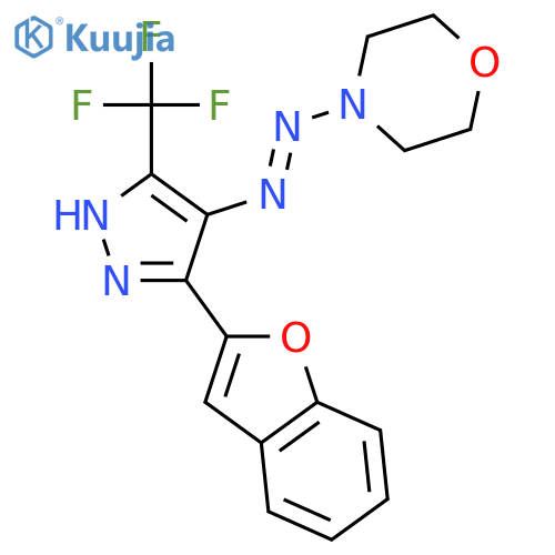 Morpholine,4-[2-[3-(2-benzofuranyl)-5-(trifluoromethyl)-1H-pyrazol-4-yl]diazenyl]- structure