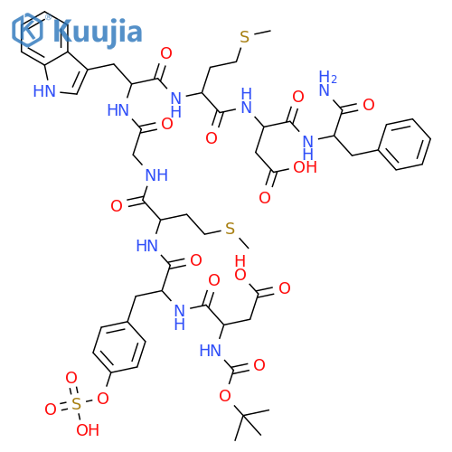 Caerulein,1-de(5-oxo-L-proline)-2-de-L-glutamine-3-[N-[(1,1-dimethylethoxy)carbonyl]-L-asparticacid]-5-L-methionine- (9CI) structure