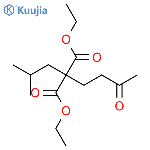 Propanedioic acid, (2-methylpropyl)(3-oxobutyl)-, diethyl ester structure