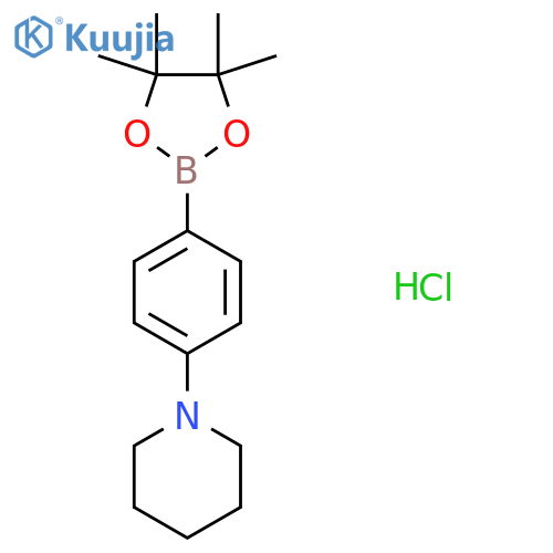 1-[4-(Tetramethyl-1,3,2-dioxaborolan-2-yl)phenyl]piperidine hydrochloride structure