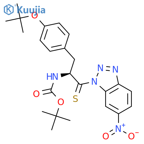Carbamic acid,[(1S)-1-[[4-(1,1-dimethylethoxy)phenyl]methyl]-2-(6-nitro-1H-benzotriazol-1-yl)-2-thioxoethyl]-,1,1-dimethylethyl ester (9CI) structure